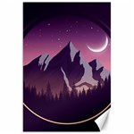 Mountain Night Crescent Moon Canvas 20  x 30 