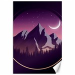 Mountain Night Crescent Moon Canvas 24  x 36 