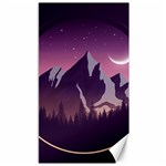 Mountain Night Crescent Moon Canvas 40  x 72 