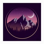 Mountain Night Crescent Moon Medium Glasses Cloth