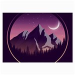 Mountain Night Crescent Moon Large Glasses Cloth