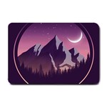 Mountain Night Crescent Moon Small Doormat