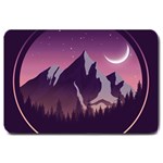 Mountain Night Crescent Moon Large Doormat