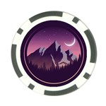 Mountain Night Crescent Moon Poker Chip Card Guard