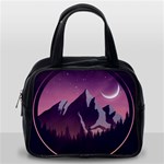 Mountain Night Crescent Moon Classic Handbag (One Side)