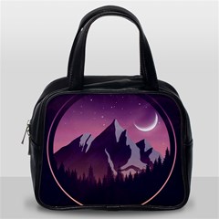 Mountain Night Crescent Moon Classic Handbag (Two Sides) from ArtsNow.com Back