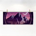 Mountain Night Crescent Moon Hand Towel