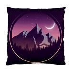 Mountain Night Crescent Moon Standard Cushion Case (Two Sides)