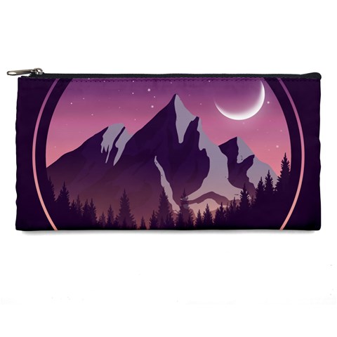 Mountain Night Crescent Moon Pencil Cases from ArtsNow.com Front