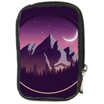 Mountain Night Crescent Moon Compact Camera Leather Case