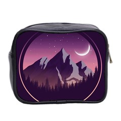 Mountain Night Crescent Moon Mini Toiletries Bag (Two Sides) from ArtsNow.com Back