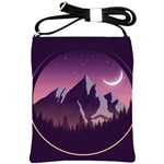 Mountain Night Crescent Moon Shoulder Sling Bag