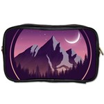 Mountain Night Crescent Moon Toiletries Bag (Two Sides)