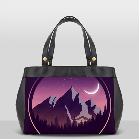 Mountain Night Crescent Moon Oversize Office Handbag from ArtsNow.com Front