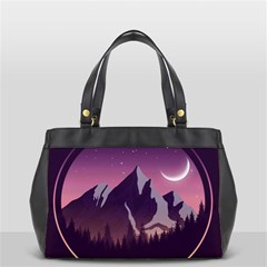 Mountain Night Crescent Moon Oversize Office Handbag (2 Sides) from ArtsNow.com Front