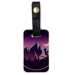 Mountain Night Crescent Moon Luggage Tag (one side)