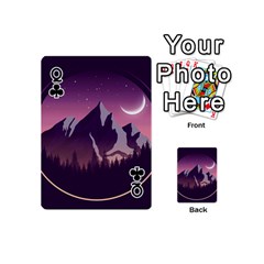 Queen Mountain Night Crescent Moon Playing Cards 54 Designs (Mini) from ArtsNow.com Front - ClubQ