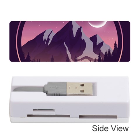 Mountain Night Crescent Moon Memory Card Reader (Stick) from ArtsNow.com Front