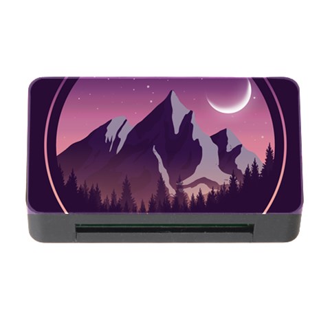 Mountain Night Crescent Moon Memory Card Reader with CF from ArtsNow.com Front