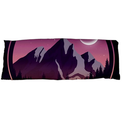 Mountain Night Crescent Moon One Side Body Pillow Cases from ArtsNow.com Body Pillow Case