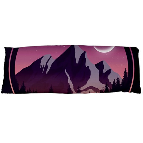 Mountain Night Crescent Moon 21 x60  Body Pillow Case Dakimakura (Two Sides) from ArtsNow.com Front