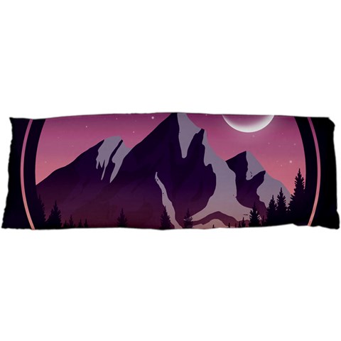 Mountain Night Crescent Moon 17 x47  Body Pillow Case Dakimakura (Two Sides) from ArtsNow.com Front