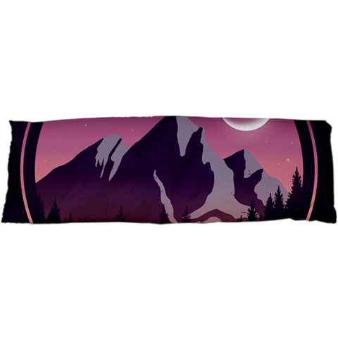 Mountain Night Crescent Moon 21 x63  Body Pillow Case Dakimakura (Two Sides) from ArtsNow.com Front