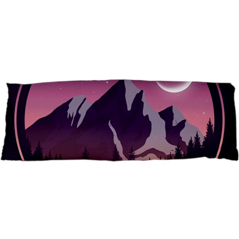 Mountain Night Crescent Moon 25 x71  Body Pillow Case Dakimakura (Two Sides) from ArtsNow.com Front