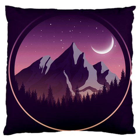 Mountain Night Crescent Moon Large Cushion Case (One Side) from ArtsNow.com Front