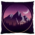 Mountain Night Crescent Moon Large Cushion Case (One Side)