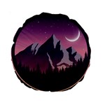 Mountain Night Crescent Moon Standard 15  Premium Round Cushions