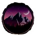 Mountain Night Crescent Moon Large 18  Premium Round Cushions