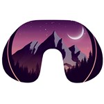 Mountain Night Crescent Moon Travel Neck Pillow