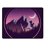 Mountain Night Crescent Moon Two Sides Fleece Blanket (Small)