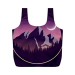 Mountain Night Crescent Moon Full Print Recycle Bag (M)