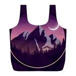 Mountain Night Crescent Moon Full Print Recycle Bag (L)