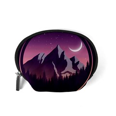 Mountain Night Crescent Moon Accessory Pouch (Small) from ArtsNow.com Back