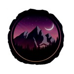 Mountain Night Crescent Moon Standard 15  Premium Flano Round Cushions