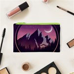 Mountain Night Crescent Moon Cosmetic Bag (XS)