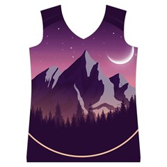 Mountain Night Crescent Moon Women s Basketball Tank Top from ArtsNow.com Front