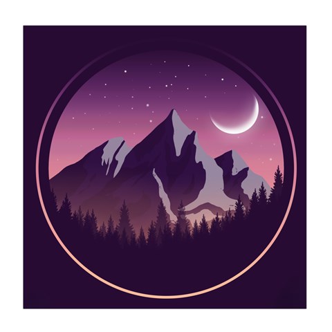 Mountain Night Crescent Moon Duvet Cover (Queen Size) from ArtsNow.com Front