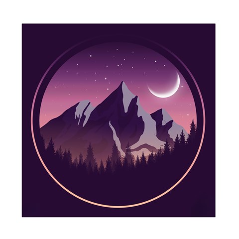 Mountain Night Crescent Moon Duvet Cover Double Side (Full/ Double Size) from ArtsNow.com Front