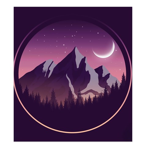 Mountain Night Crescent Moon Duvet Cover Double Side (King Size) from ArtsNow.com Front