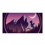 Mountain Night Crescent Moon Satin Wrap 35  x 70 