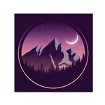 Mountain Night Crescent Moon Square Satin Scarf (30  x 30 )