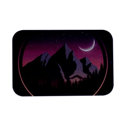 Mountain Night Crescent Moon Open Lid Metal Box (Silver)   from ArtsNow.com Front