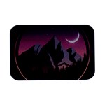 Mountain Night Crescent Moon Open Lid Metal Box (Silver)  