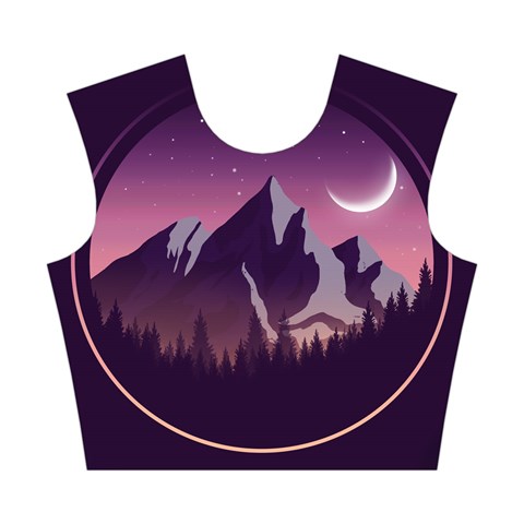 Mountain Night Crescent Moon Cotton Crop Top from ArtsNow.com Front