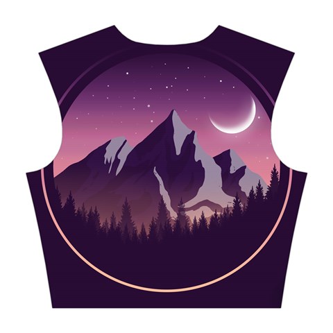 Mountain Night Crescent Moon Cotton Crop Top from ArtsNow.com Back