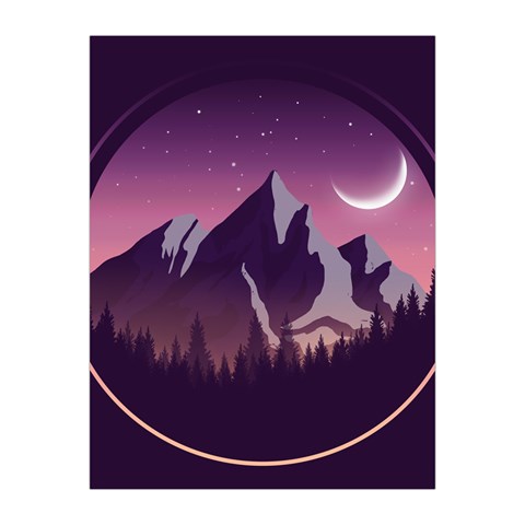 Mountain Night Crescent Moon Medium Tapestry from ArtsNow.com Front